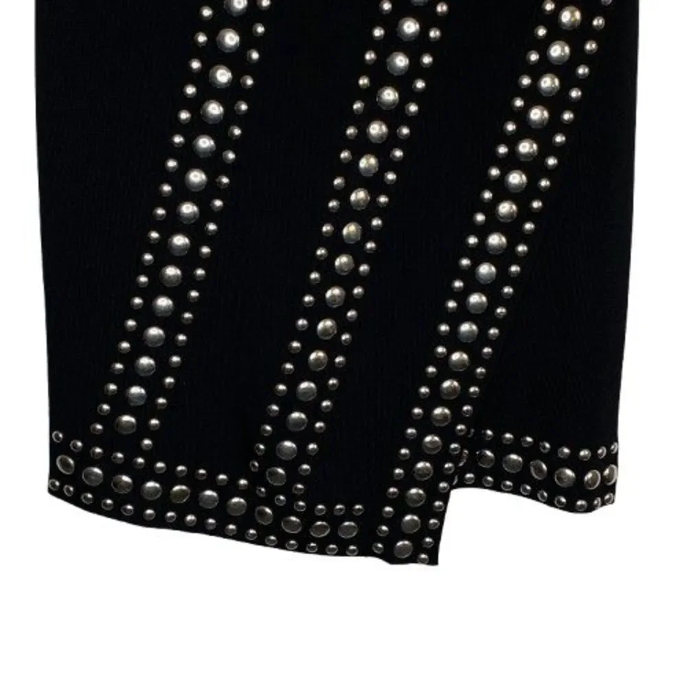 INC Womens Studded Pull On Skirt Size MP Black Rock Chic Punk Glam Going Out